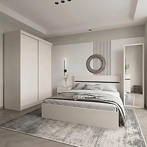 Pat Yasen London 1.6 m Cașemir / Antracit + Saltea Salt Confort Clasic 160x200
