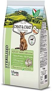 Hrana uscata pentru pisici Gheda Chat&Chat Adult Sterilized White Meat Poulty 14kg