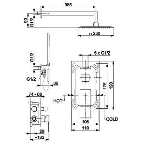 Set de duș Armatura Logon PVD Gun Metal (127046)