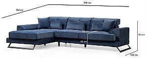 Canapea coltar Trendy Frido Stanga (Chl+3R) Bleumarin