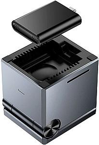 Incarcator telefon HOCO CQ8 Folding 3-in-1 Metal Gray