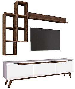 Tumba pentru televizor Trendy M16 804 Alb/Nuc (Maro)