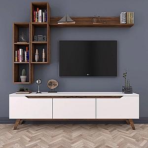 Tumba pentru televizor Trendy M16 804 Alb/Nuc (Maro)