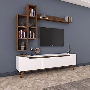 Tumba pentru televizor Trendy M16 804 Alb/Nuc (Maro)