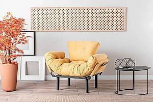 Fotoliu Trendy Nitta Single Mustar (Galben)