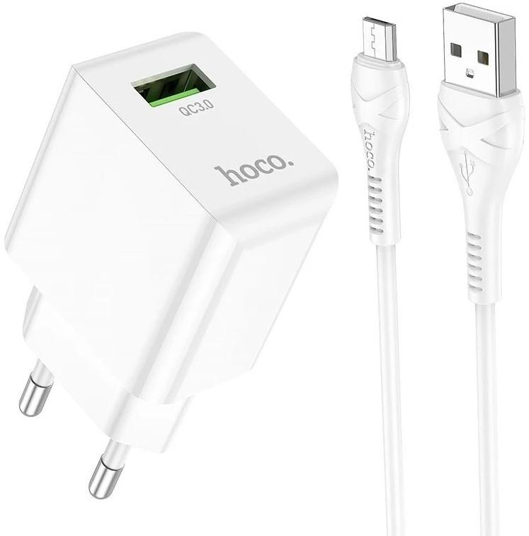 Incarcator telefon HOCO C98A Proton + Cable Micro White