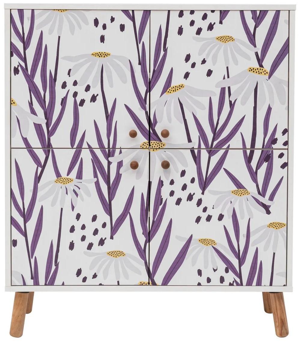 Comoda Trendy Multilux Daisy Alb/Violet/Liliac