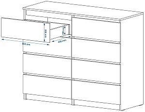 Comoda Pehotin NS-8 Antracit / Stejar Taho