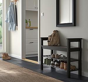 Raft pentru incaltaminte IKEA Hemnes 85x32 Negru-maro