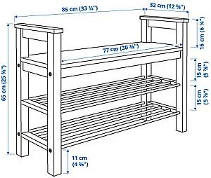 Raft pentru incaltaminte IKEA Hemnes 85x32 Negru-maro