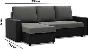 Canapea coltar Magnifico Meble Luna LL Lawa 2/Real 66 Left Maro