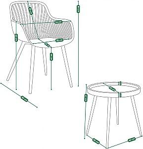 Set mobila de gradina Jumi OM-614345 Negru