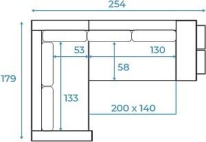 Canapea coltar Magnifico Meble Grande Left Shelf/Right Puffs Bonell Mikrofaza 15/Mikrofaza 27 Left Negru/Gri