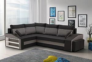Canapea coltar Magnifico Meble Grande Left Shelf/Right Puffs Bonell Mikrofaza 15/Mikrofaza 27 Left Negru/Gri