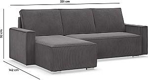 Canapea coltar Magnifico Meble Noto LL Poso 022 Gri inchis