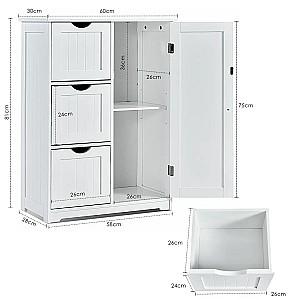 Comoda Costway HW66236WH Alb