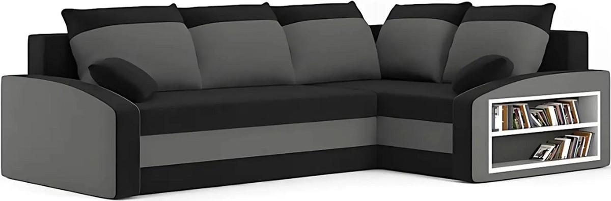 Canapea coltar Magnifico Meble Grande Right Shelf Bonell Mikrofaza 15/Mikrofaza 27 Right Negru/Gri