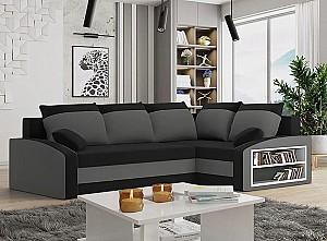 Canapea coltar Magnifico Meble Grande Right Shelf Bonell Mikrofaza 15/Mikrofaza 27 Right Negru/Gri