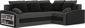 Canapea coltar Magnifico Meble Grande Left Shelf Bonell Mikrofaza 27/Mikrofaza 15 Right Gri/Negru