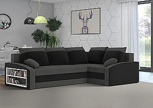 Canapea coltar Magnifico Meble Grande Left Shelf Bonell Mikrofaza 27/Mikrofaza 15 Right Gri/Negru
