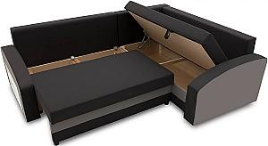 Canapea coltar Magnifico Meble Grande Left Shelf Bonell Mikrofaza 15/Mikrofaza 27 Right Negru/Gri