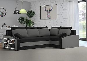 Canapea coltar Magnifico Meble Grande Left Shelf Bonell Mikrofaza 15/Mikrofaza 27 Right Negru/Gri