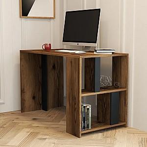 Masa de birou Mirage Meble Lima 120x60 Nuc (Maro)/Antracit (Gri)