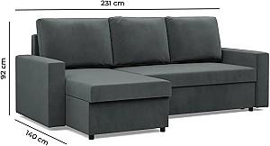 Canapea coltar Magnifico Meble Neo LL Straight Bonell Kronos 34 Gri inchis