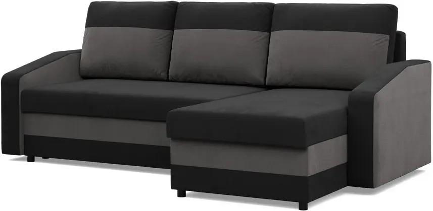 Canapea coltar Magnifico Meble Orion LL Bonell Mikrofaza 15/Mikrofaza 27 Right Negru/Gri
