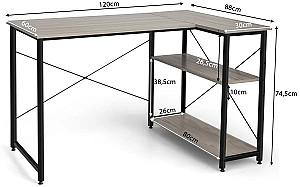 Masa de birou Costway CB10121GR Grey/Black