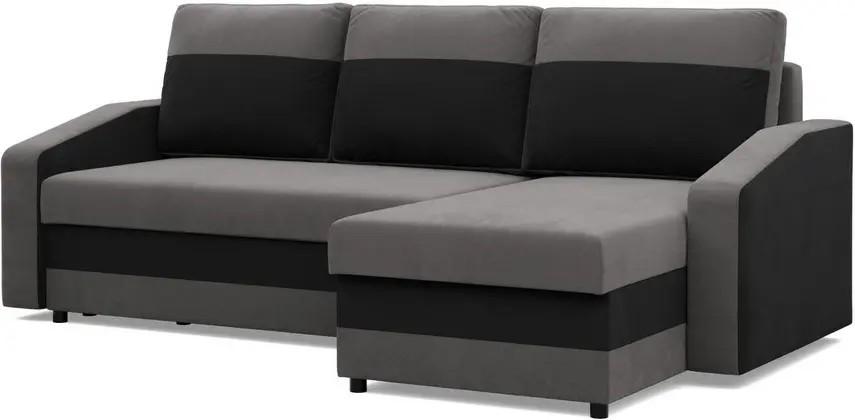 Canapea coltar Magnifico Meble Orion LL Bonell Mikrofaza 27/Mikrofaza 15 Right Gri/Negru
