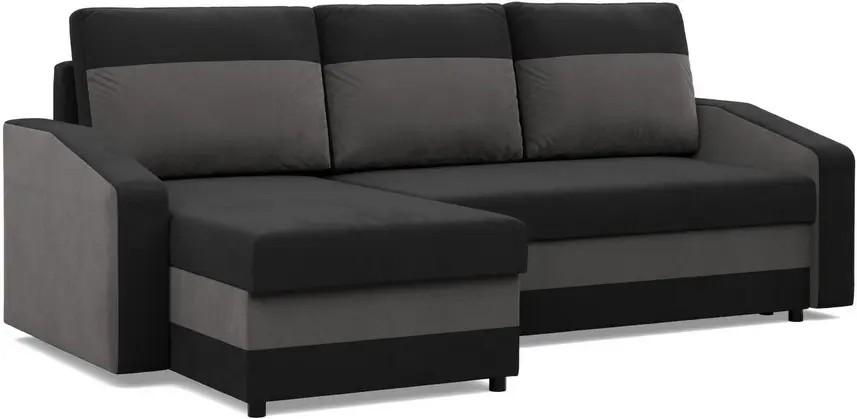 Canapea coltar Magnifico Meble Orion LL Bonell Mikrofaza 15/Mikrofaza 27 Left Negru/Gri