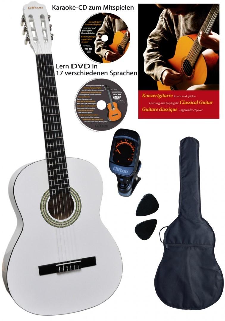 Chitara clasica Clifton Valesca 4/4 White Set