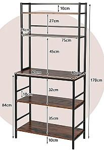 Etajera Costway HW67547CF Maro/Negru