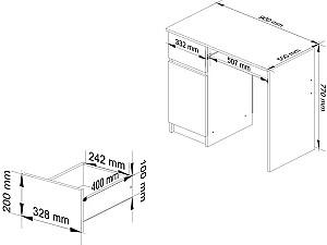 Masa pentru calculator Akord Piksel 90cm Left White