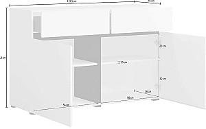 Comoda Helvetia Cross 2D2S Alb/Negru