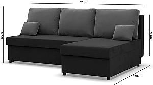 Canapea coltar Magnifico Meble Kemi Bonell Mikrofaza 27 Gri
