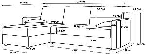 Canapea coltar Space Meble Mos L Bis Itaka 50 Gri deschis