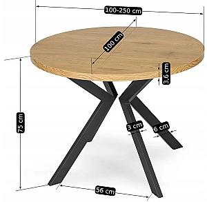 Masa Mebel Elite Lukas 250 Stejar auriu (Bej)/Negru