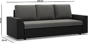 Canapea Magnifico Meble Lugo Lawa 17/Real 11 Gri inchis/Negru