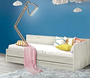 Pat copii Modern Komfi 90x200 Stejar Craft Alb