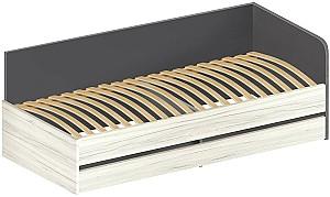 Pat copii Modern Komfi 90x200 Gri ardezie/Stejar artizanal alb