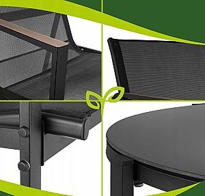 Set mobila de gradina Gardlov 27622 Negru/Lemn (Maro)