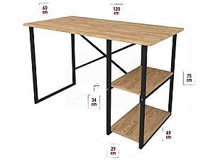 Masa de birou Fabulous 2 rafturi Pine/Black