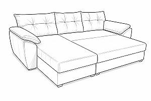 Canapea coltar Aurus Viva 256x150 cm (tick-tac) Negru