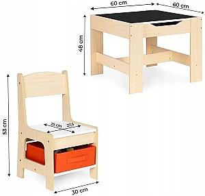 Masă de scris pentru copii Ecotoys ZKC-1C Natural (Bej)/Alb