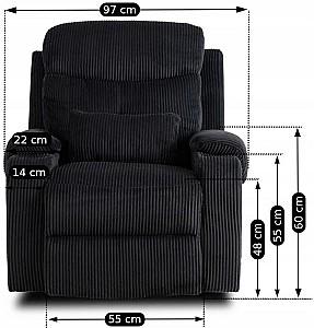 Fotoliu reclainer Mebel Elite Torres Negru