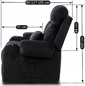 Fotoliu reclainer Mebel Elite Torres Negru