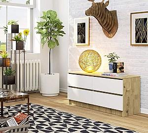 Comoda Akord K120 4SZ Artisan Oak/White