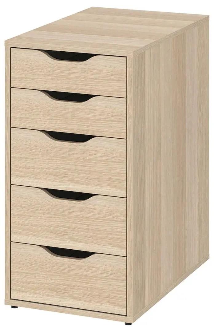 Comoda IKEA Alex 36x70 Vopsit Alb/Aspect Stejar (Bej)